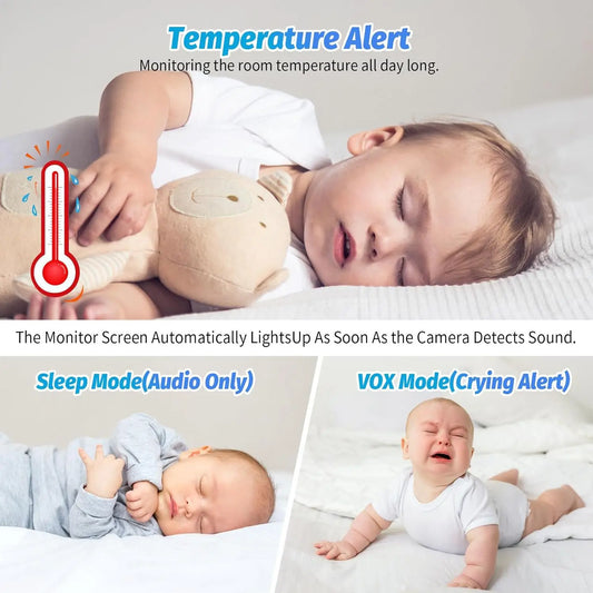 Baby Monitor w/Audio, Night Vision, 2Way Talk & 10 Lullabies