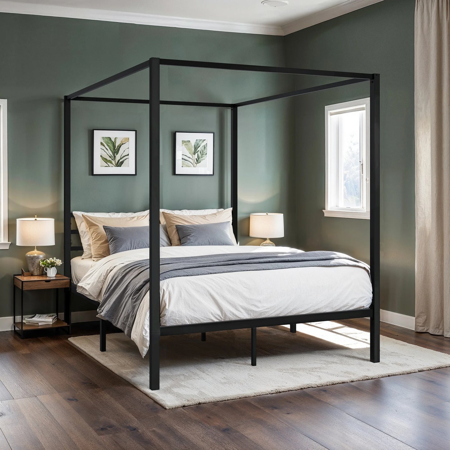 4-Poster Canopy Bed Frame
