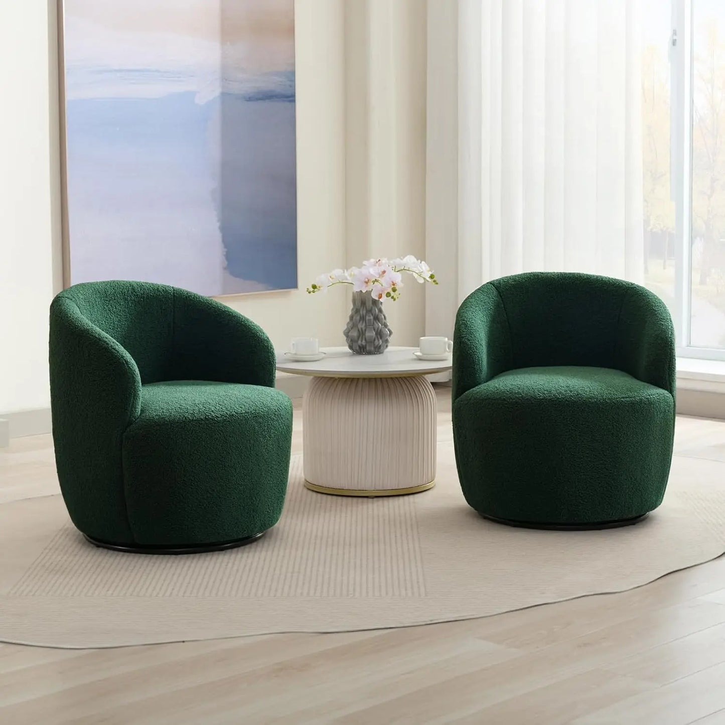 360° Swivel Barrel Chair Set of 2