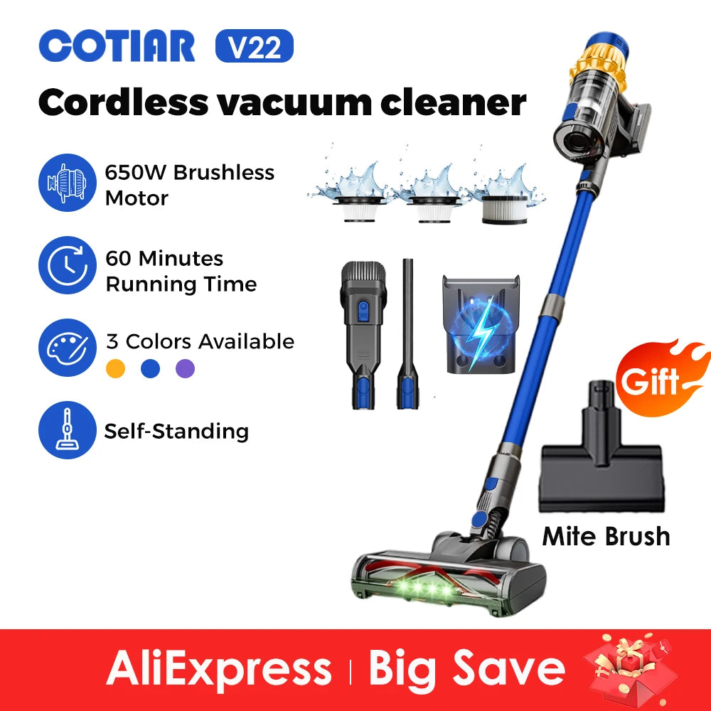 Cordless Handheld Vacuum Cleaner with Removable Battery