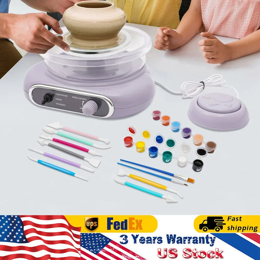 Professional Electric Pottery Wheel Kit-4.7"Turntable w/8 Sculpting Tools
