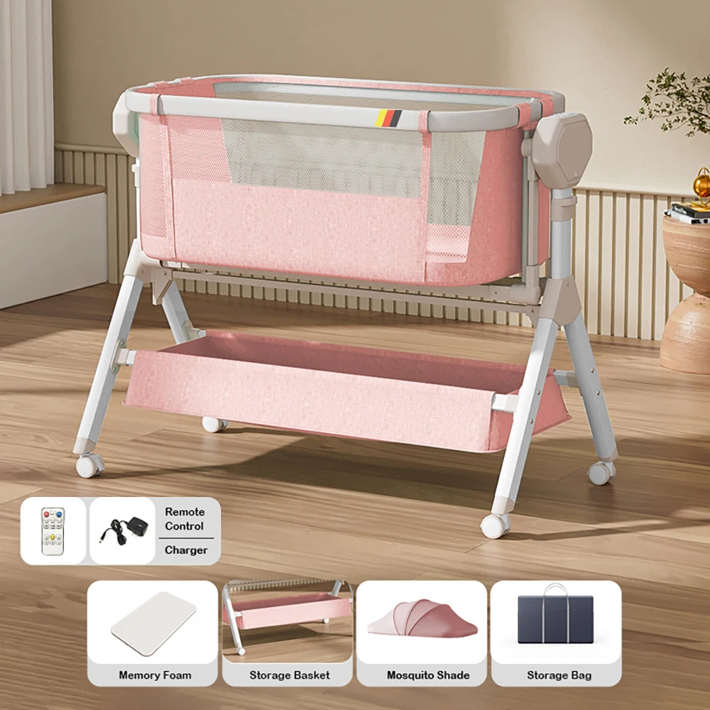 Automatic Rocking Bassinet with Comfortable Soft Mattress