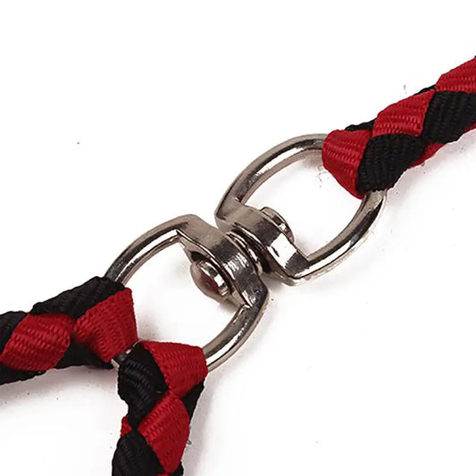 1.4m Pet Double Leash, 2 Way Couplers, Rope Elastic