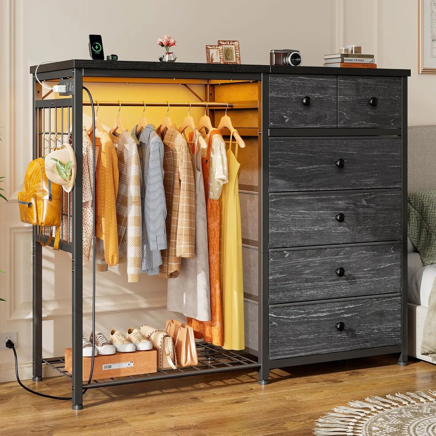 Dresser With Hanging Rack