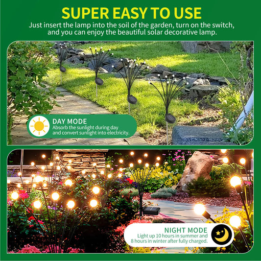 LED Decorative Garden Solar Firefly Lights, Waterproof