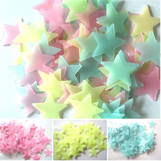 Glow In The Dark Star Stickers, Multi Color Night Light Decorations