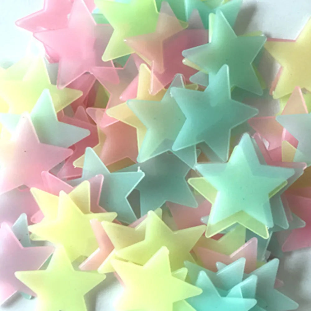 Glow In The Dark Star Stickers, Multi Color Night Light Decorations