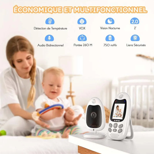 Portable Baby
Baby Monitor w/Camera, Vox Function, Temperature Sensor