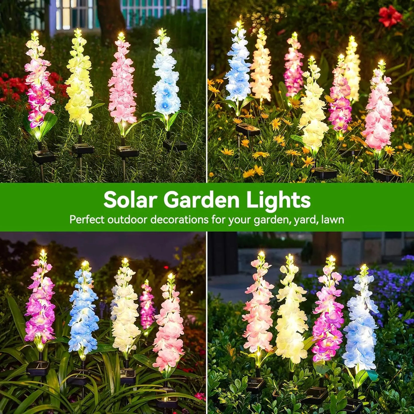 2/4 Pack Upgraded Solar Garden Lights with 36 LEDs