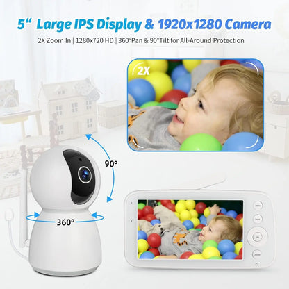 Baby Monitor w/Audio, Night Vision, 2Way Talk & 10 Lullabies