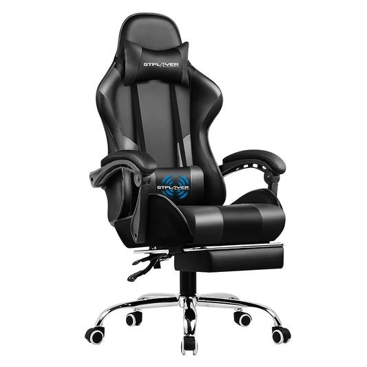 Gaming Chair With Lumbar Support, and Footrest