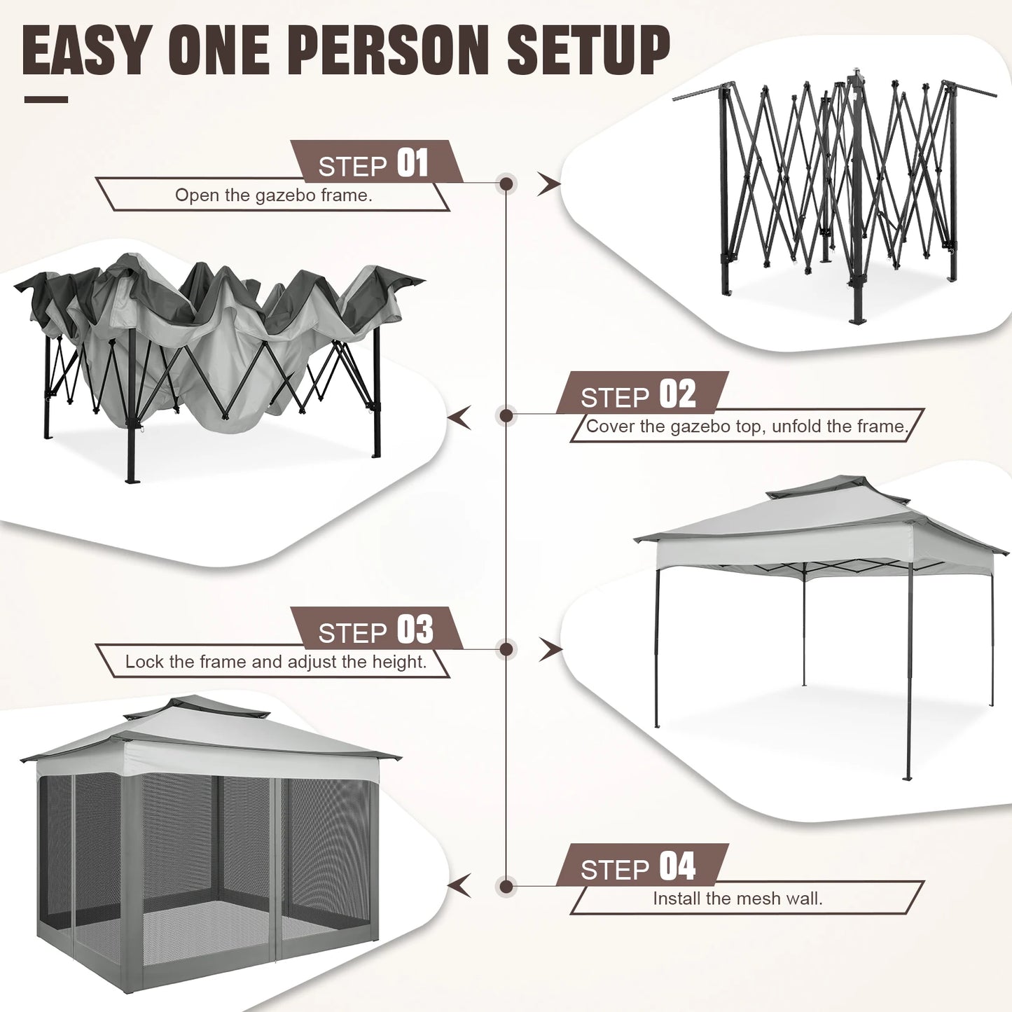 Gazebo with Mosquito Netting and Carry Bag