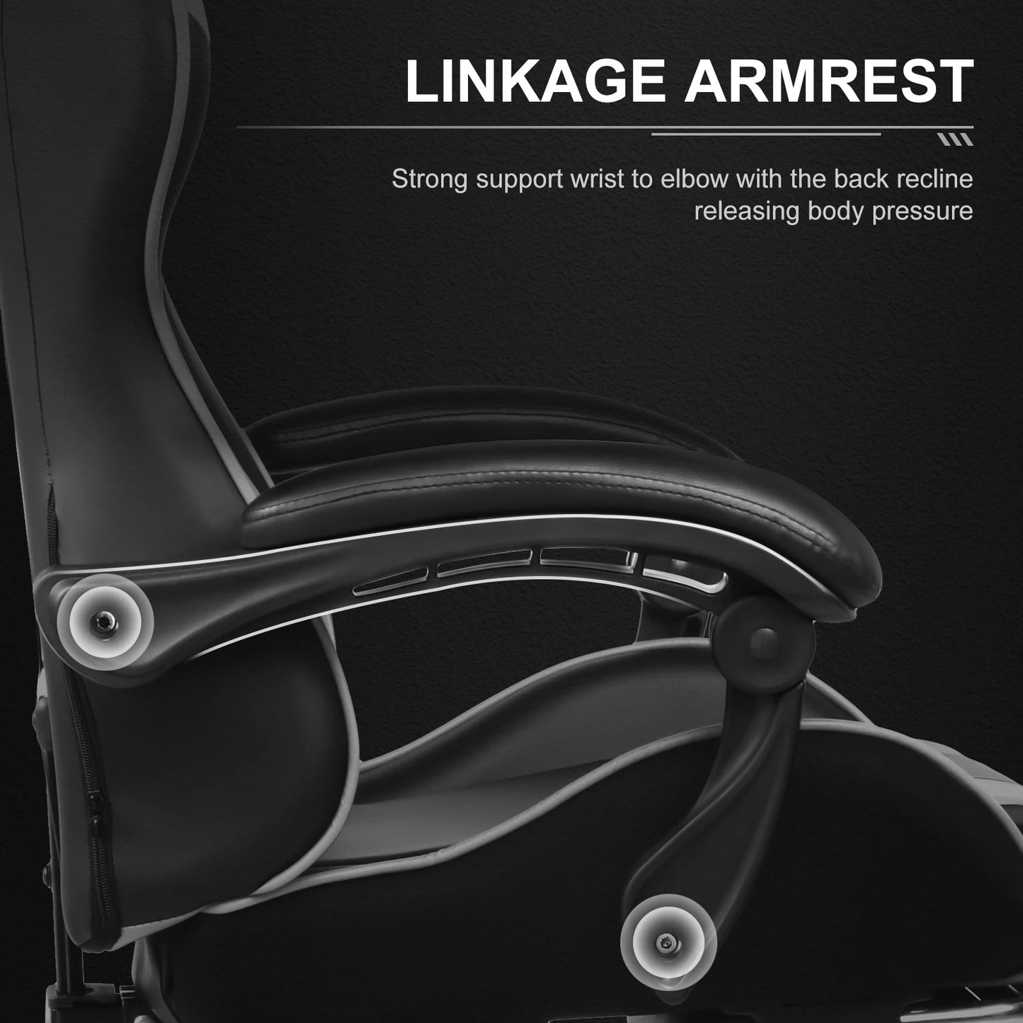 Gaming Chair With Lumbar Support, and Footrest