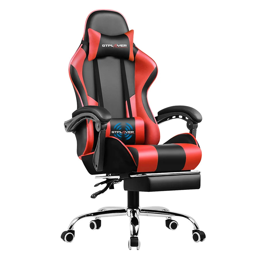 Gaming Chair With Lumbar Support, and Footrest