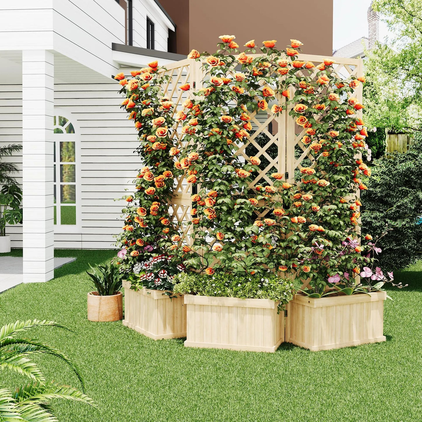 Cedar Privacy Screen w/Planter Box