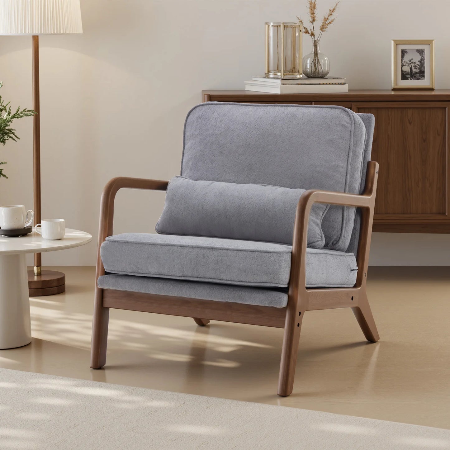 Modern Solid Wooden Frame Accent Chair