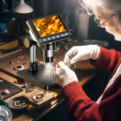 4.3'' Digital Microscope 1000X Coin Microscope 1080P Video Microscope With 8 LEDs