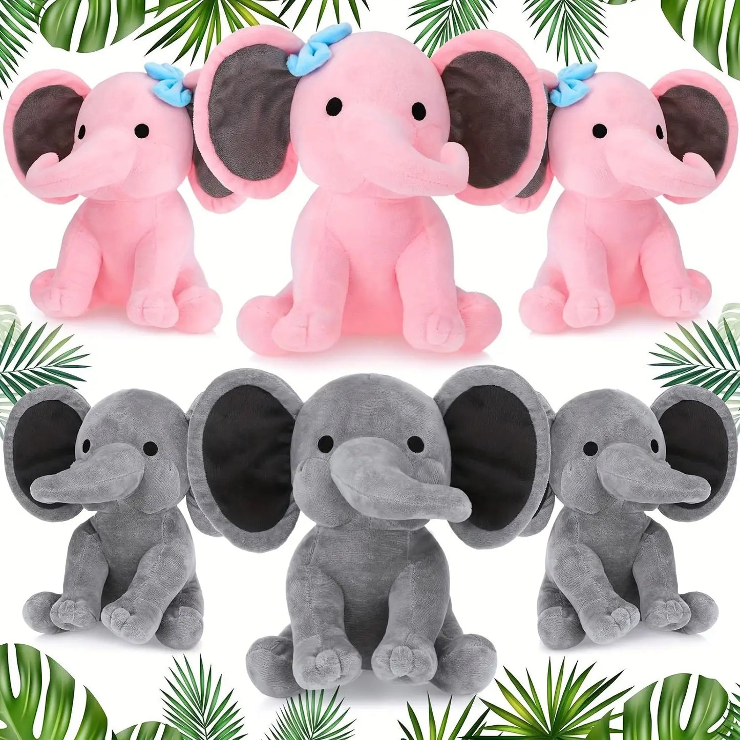 6 Pieces Stuffed Elephants, Soft, Cute