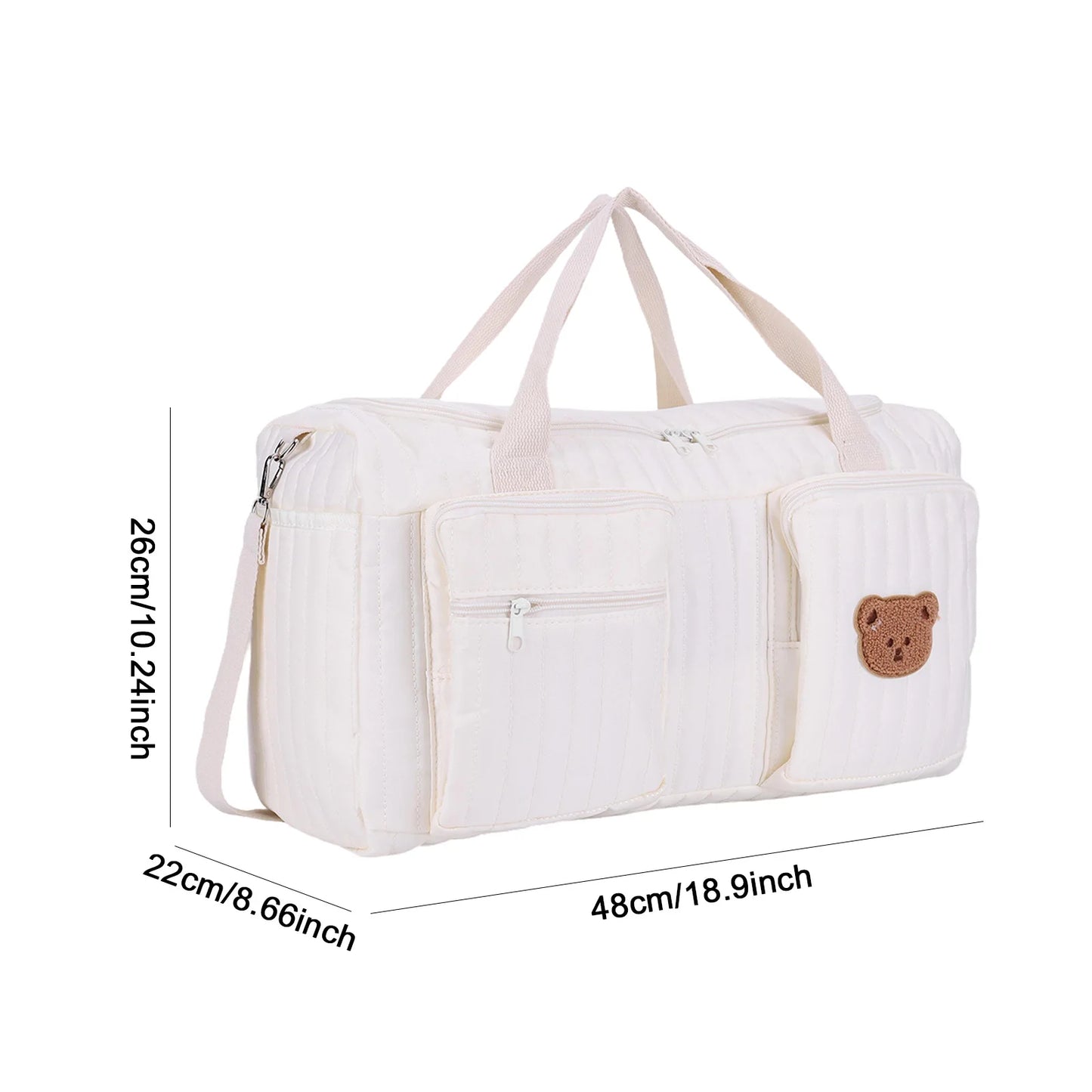 Quilted Large Capacity Baby Diaper Bag