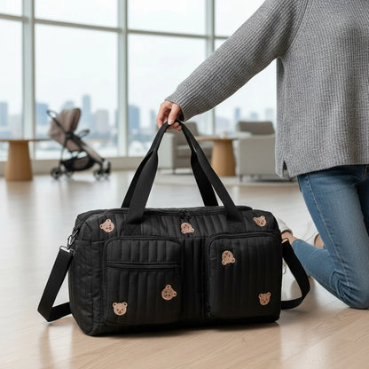 Quilted Large Capacity Baby Diaper Bag