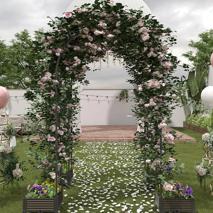 Raised Garden Bed w/Trellis Arch  & Wide Raised Planter Box