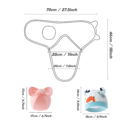 Set of 3 newborn swaddle blankets w/baby hats,