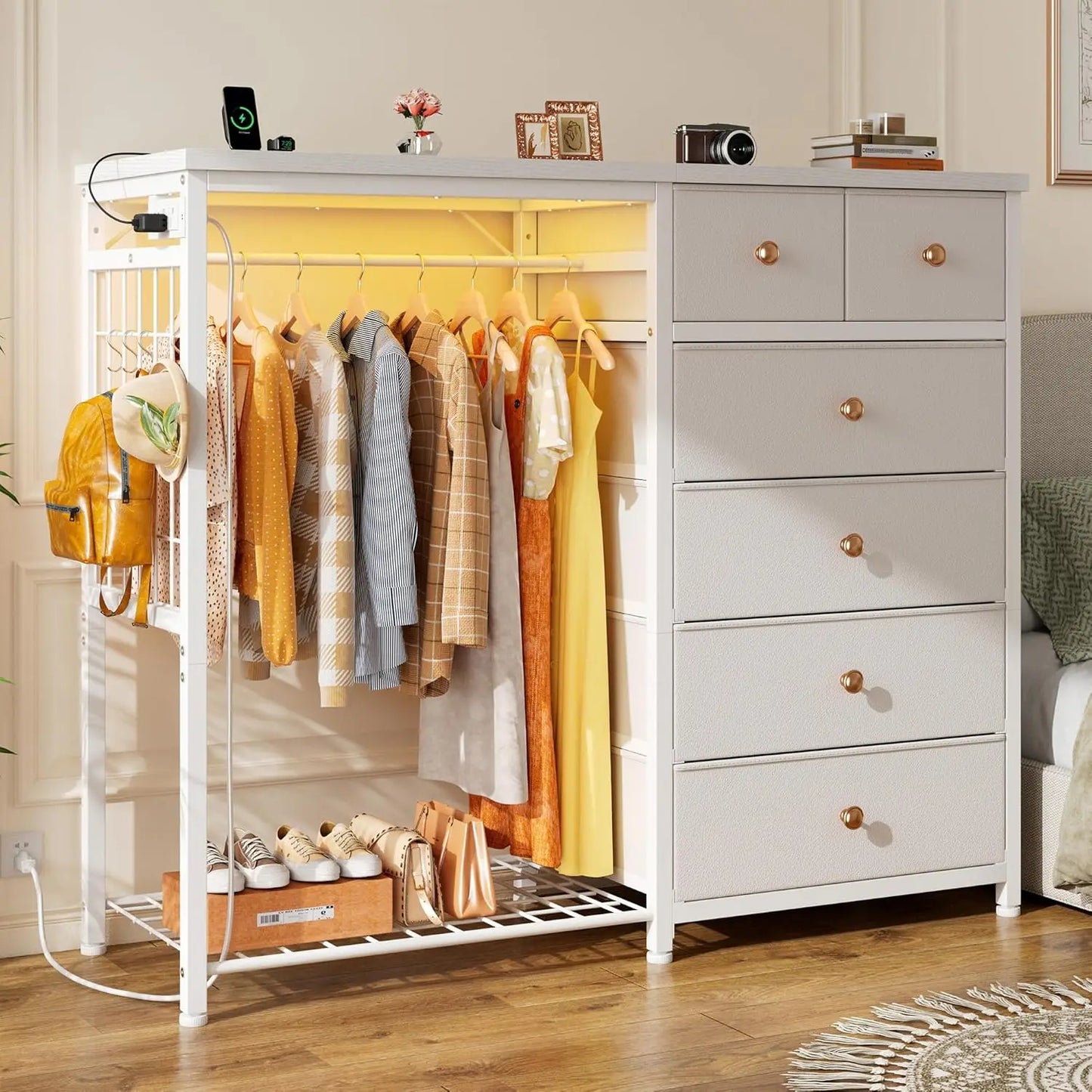 Dresser With Hanging Rack