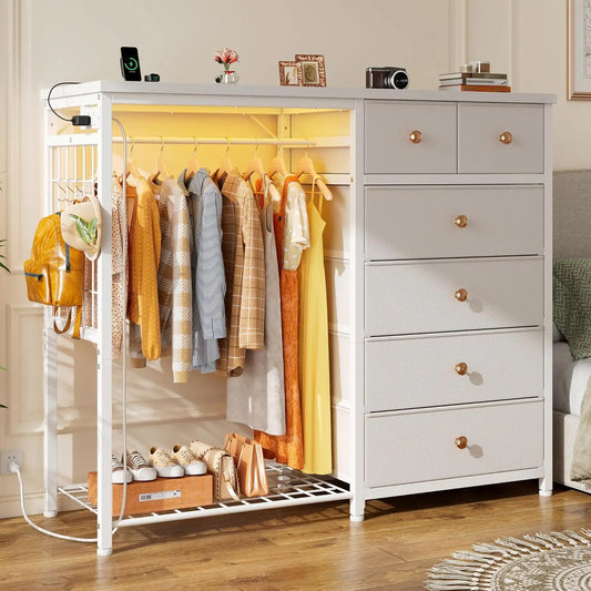 Dresser With Hanging Rack