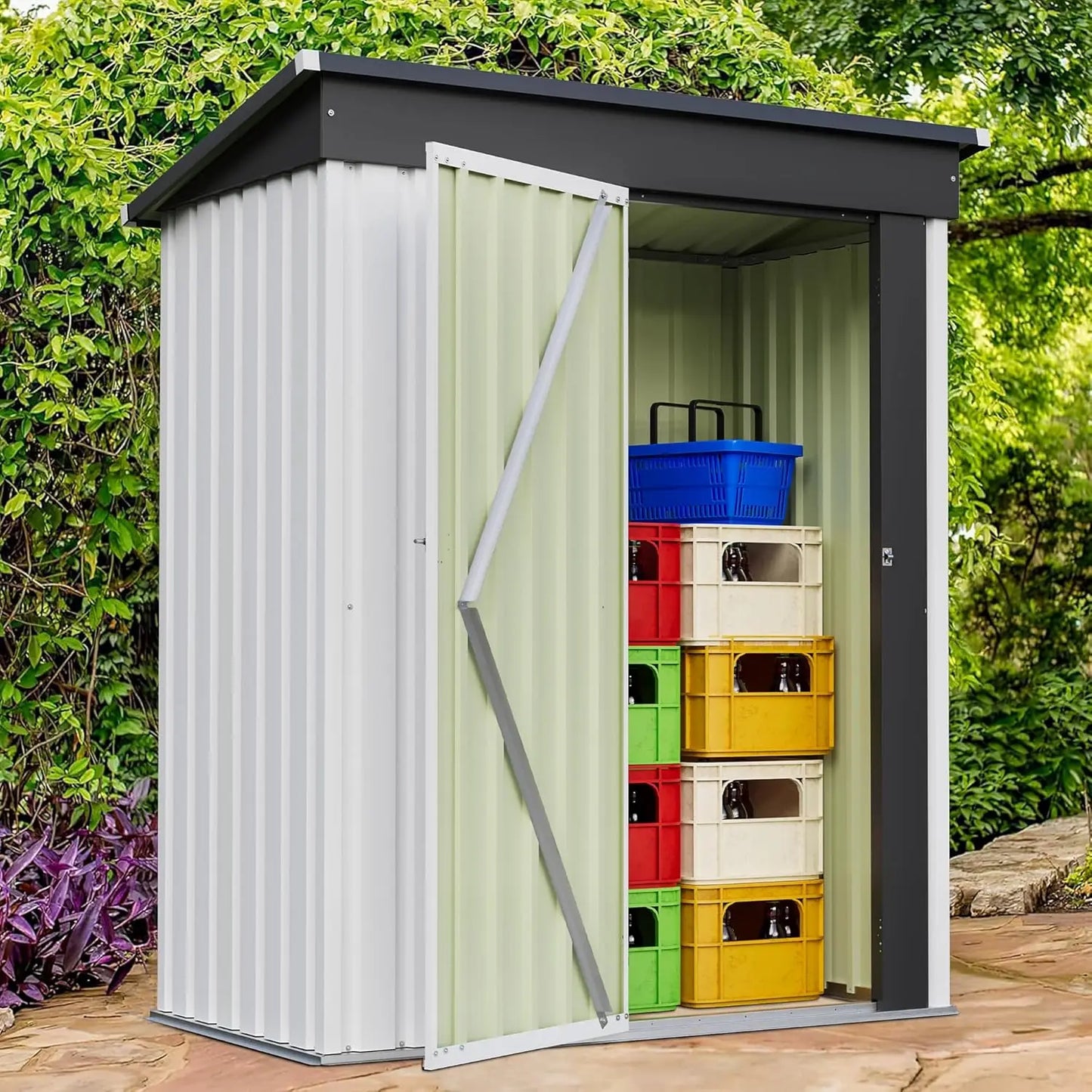 5x3 FT Metal Storage Shed w/Single Lockable Door