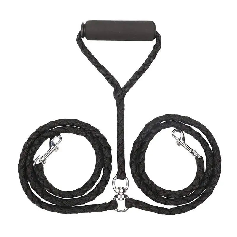 1.4m Pet Double Leash, 2 Way Couplers, Rope Elastic