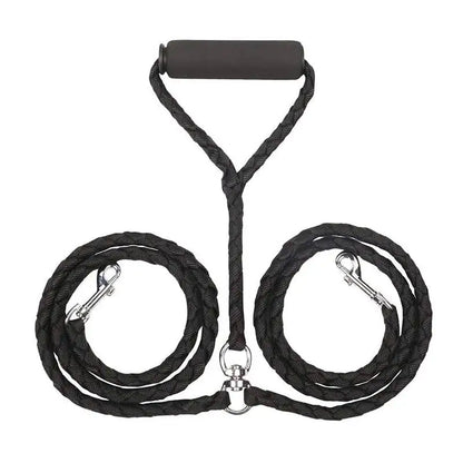 1.4m Pet Double Leash, 2 Way Couplers, Rope Elastic