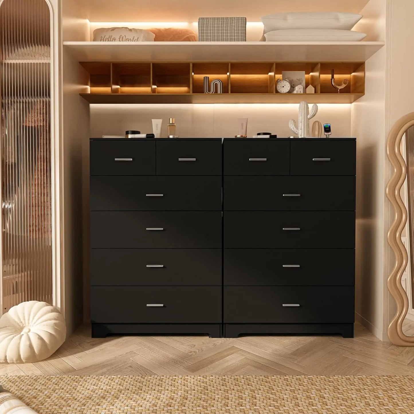 Wooden Dresser with Power Outlets