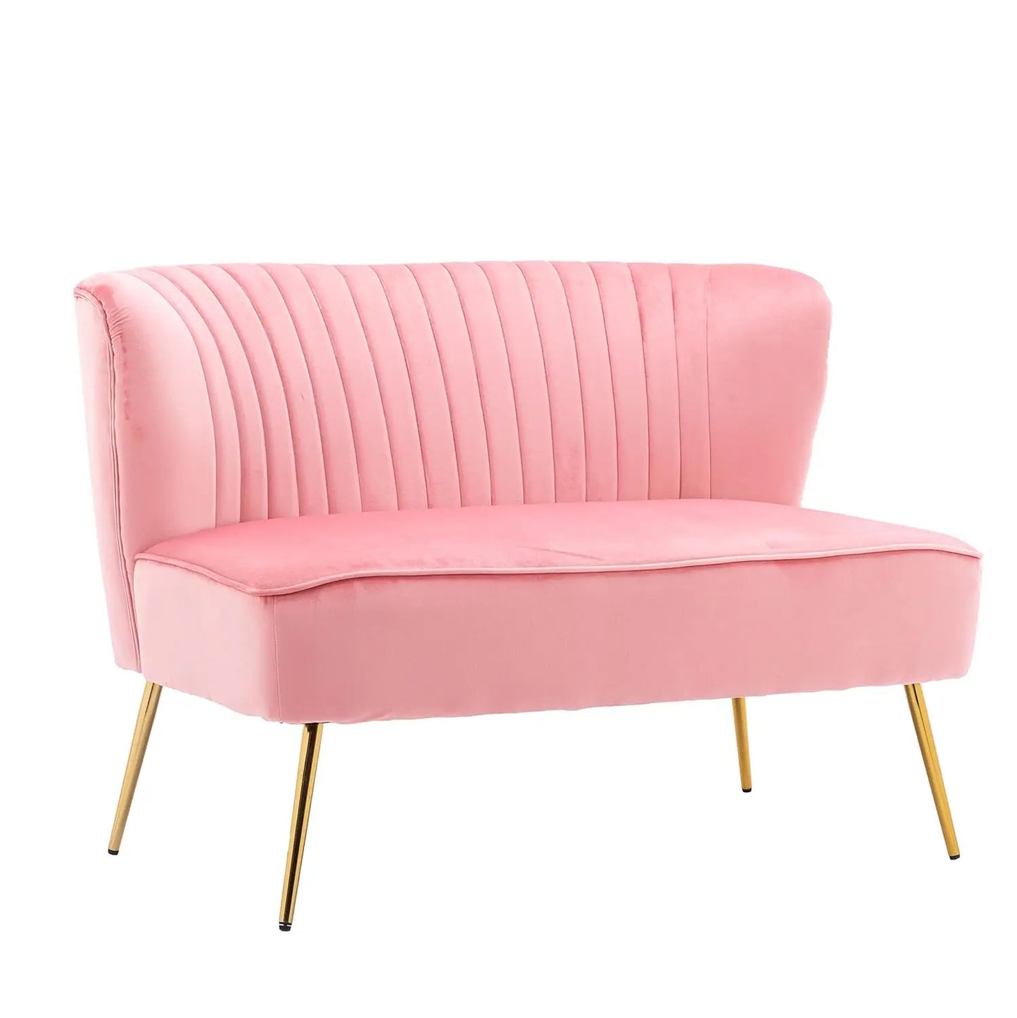 Velvet Contemporary Velvet Upholstered Love Seat