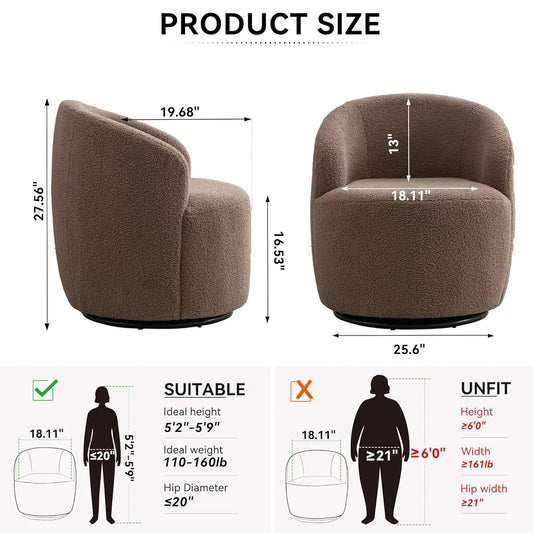 360° Swivel Barrel Chair Set of 2