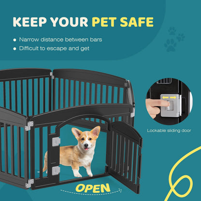 Expandable Durable Pet Fence for Medium Dogs, Indoor Outdoor, Folding