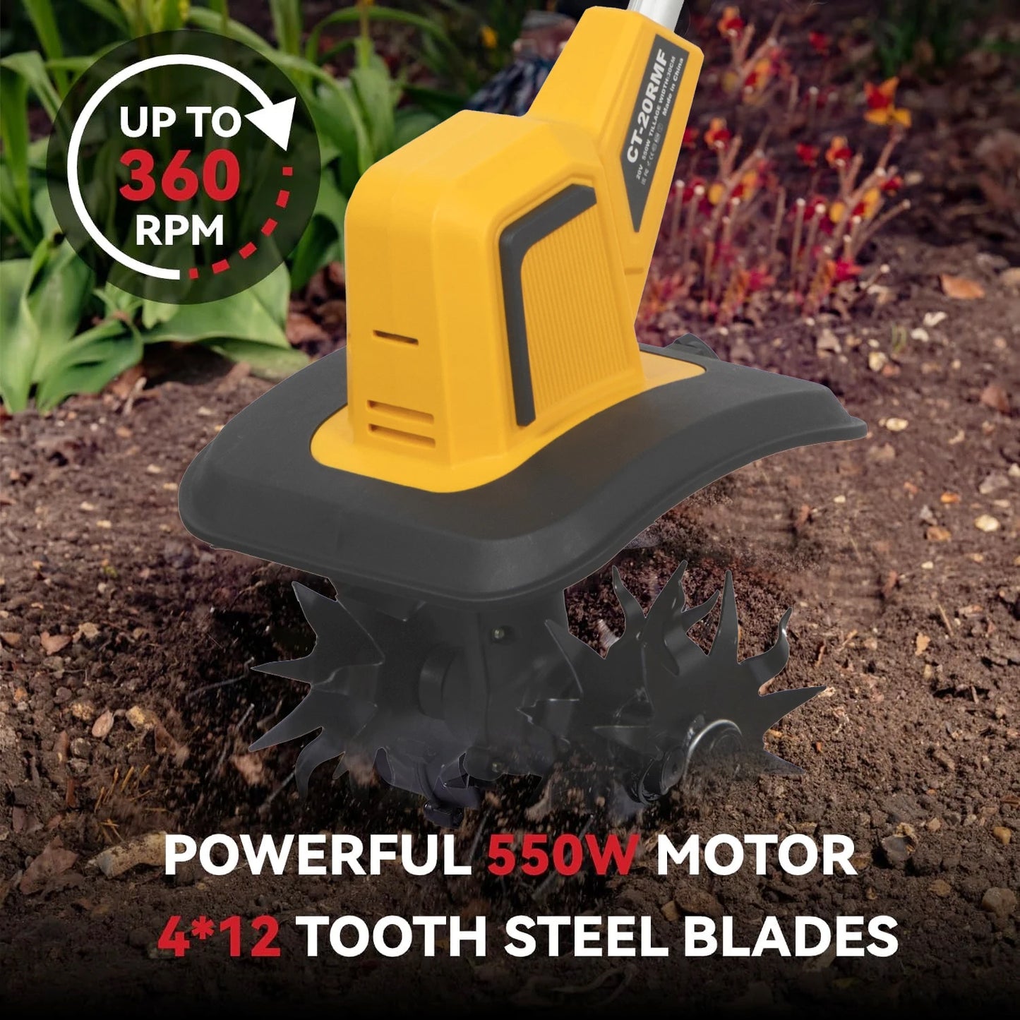 Mini Electric Tiller w/Lithium Battery