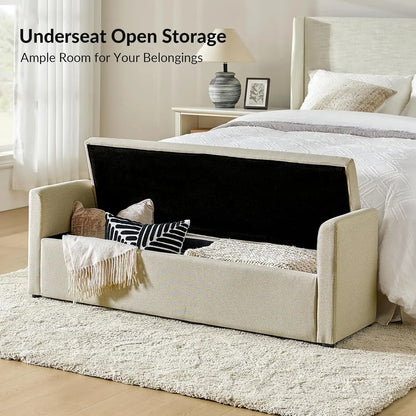Modern Storage Bench with Throw Pillows