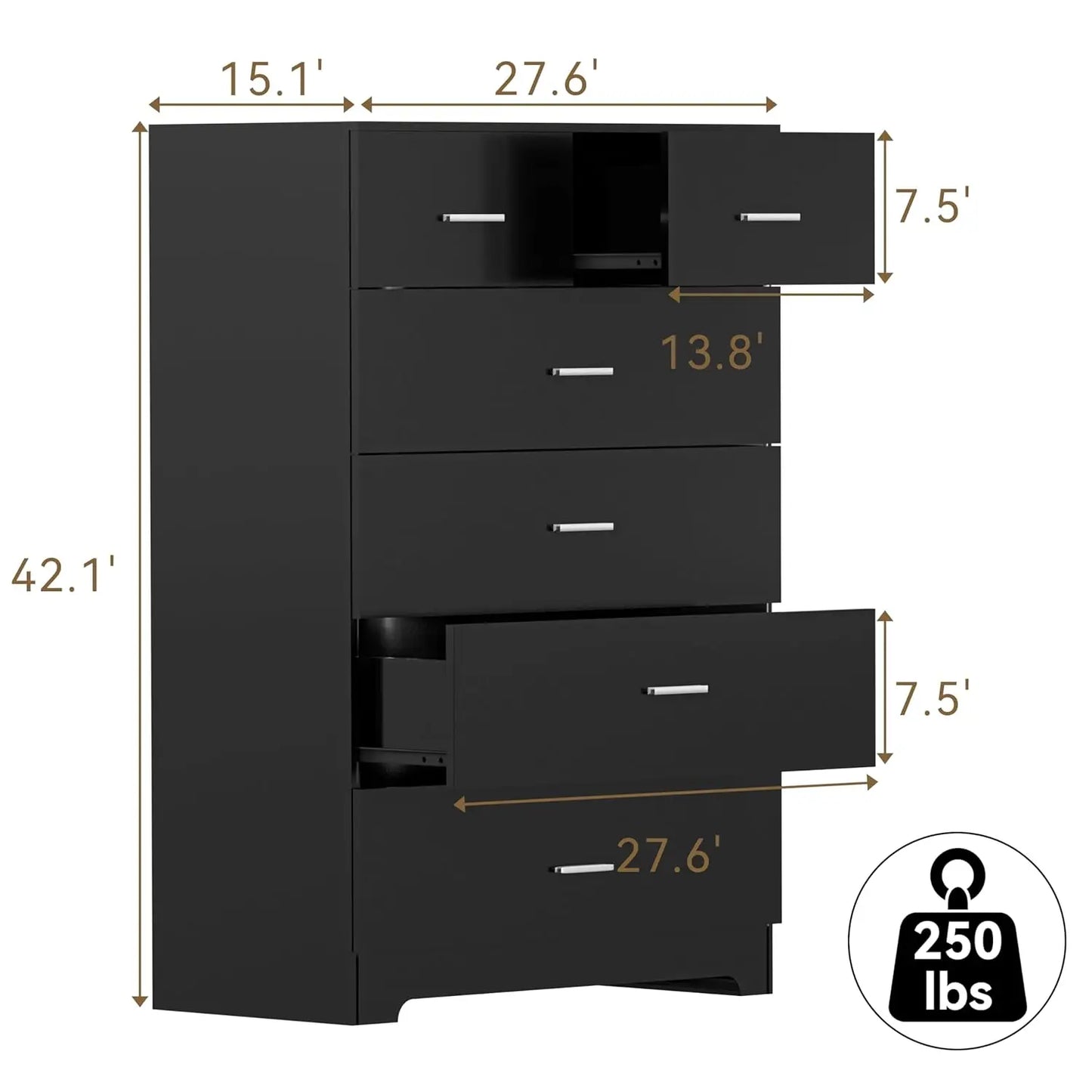 Wooden Dresser with Power Outlets