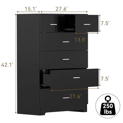 Wooden Dresser with Power Outlets