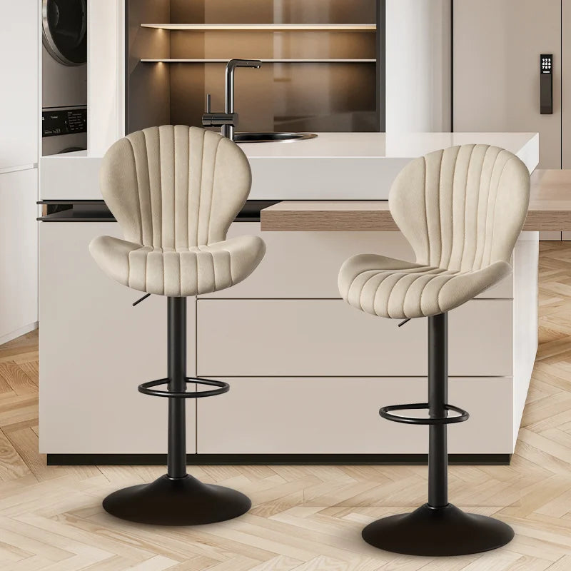 2 Piece Luxury Backrest Bar Stools