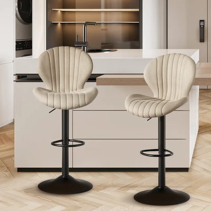 2 Piece Luxury Backrest Bar Stools