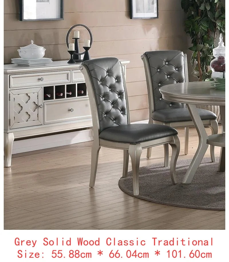 Rectangular Glass Dining Table w/  6 Tufted Chairs