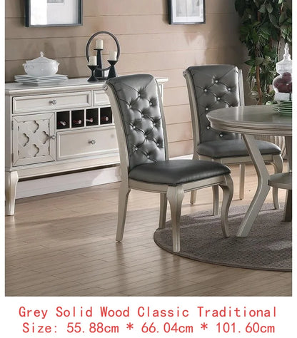 Rectangular Glass Dining Table w/  6 Tufted Chairs