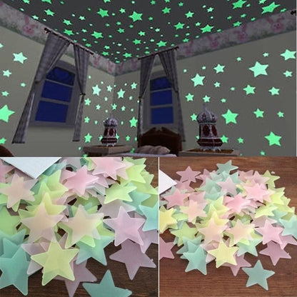 Glow In The Dark Star Stickers, Multi Color Night Light Decorations