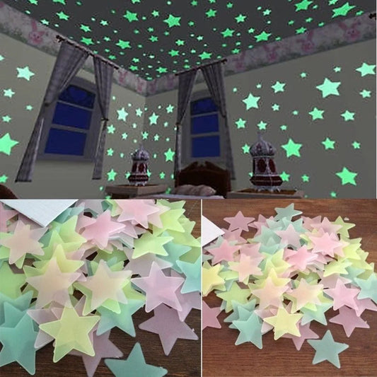 Glow In The Dark Star Stickers, Multi Color Night Light Decorations