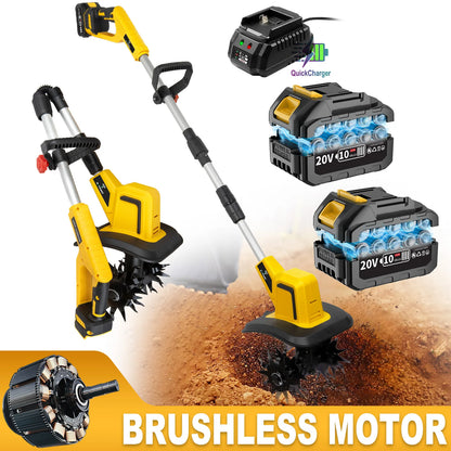Mini Electric Tiller w/Lithium Battery