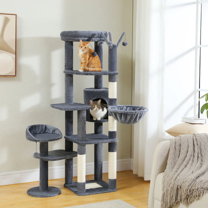 Multi-Level Cat Tree With Scratching Post and Hammock