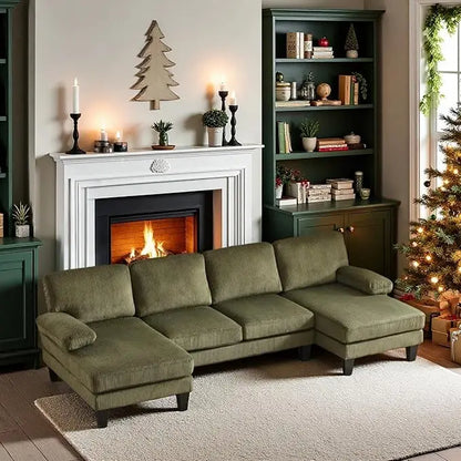 Sectional U-Shaped Sofa with Double Chaise