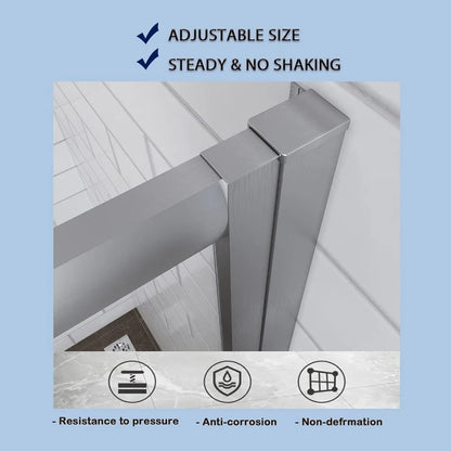 Corner Shower Enclosure w/Glass Shower Doors, Brushed Nickel