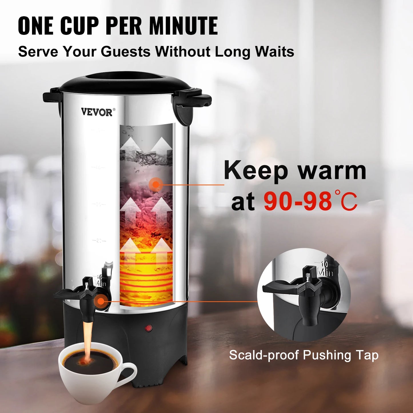 50 Cup 1000 Watt Commercial Quick Brewing Coffee Urn